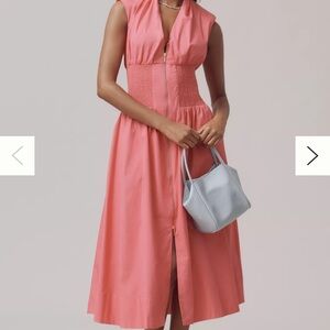 Anthropologie Coral Midi Dress